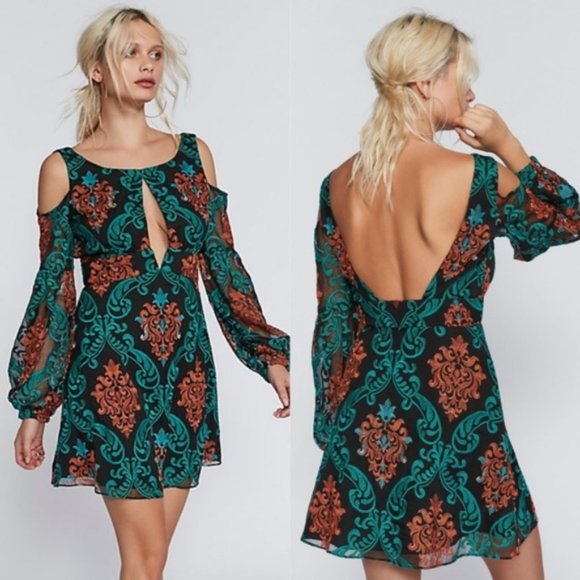 Free People Damask Embroidered Mini Dress - Picture 2 of 8